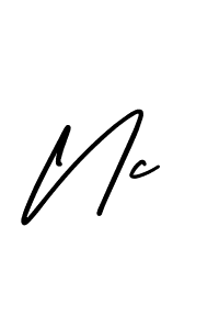 Nc stylish signature style. Best Handwritten Sign (AmerikaSignatureDemo-Regular) for my name. Handwritten Signature Collection Ideas for my name Nc. Nc signature style 3 images and pictures png