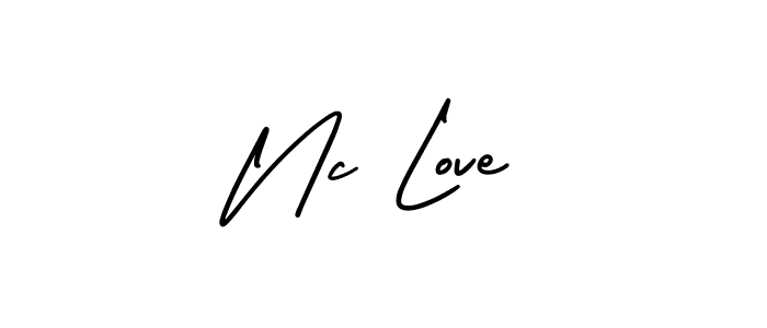 Use a signature maker to create a handwritten signature online. With this signature software, you can design (AmerikaSignatureDemo-Regular) your own signature for name Nc Love. Nc Love signature style 3 images and pictures png