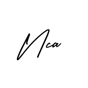 You should practise on your own different ways (AmerikaSignatureDemo-Regular) to write your name (Nca) in signature. don't let someone else do it for you. Nca signature style 3 images and pictures png