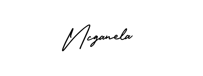 How to make Ncganela name signature. Use AmerikaSignatureDemo-Regular style for creating short signs online. This is the latest handwritten sign. Ncganela signature style 3 images and pictures png