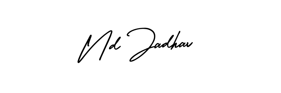 It looks lik you need a new signature style for name Nd Jadhav. Design unique handwritten (AmerikaSignatureDemo-Regular) signature with our free signature maker in just a few clicks. Nd Jadhav signature style 3 images and pictures png