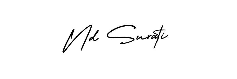 Make a beautiful signature design for name Nd Surati. With this signature (AmerikaSignatureDemo-Regular) style, you can create a handwritten signature for free. Nd Surati signature style 3 images and pictures png