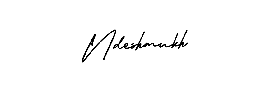 How to make Ndeshmukh name signature. Use AmerikaSignatureDemo-Regular style for creating short signs online. This is the latest handwritten sign. Ndeshmukh signature style 3 images and pictures png