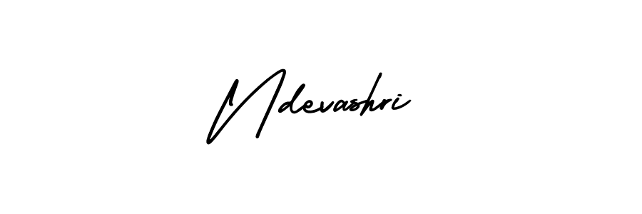 You should practise on your own different ways (AmerikaSignatureDemo-Regular) to write your name (Ndevashri) in signature. don't let someone else do it for you. Ndevashri signature style 3 images and pictures png