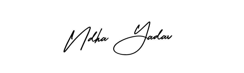 How to make Ndha Yadav signature? AmerikaSignatureDemo-Regular is a professional autograph style. Create handwritten signature for Ndha Yadav name. Ndha Yadav signature style 3 images and pictures png