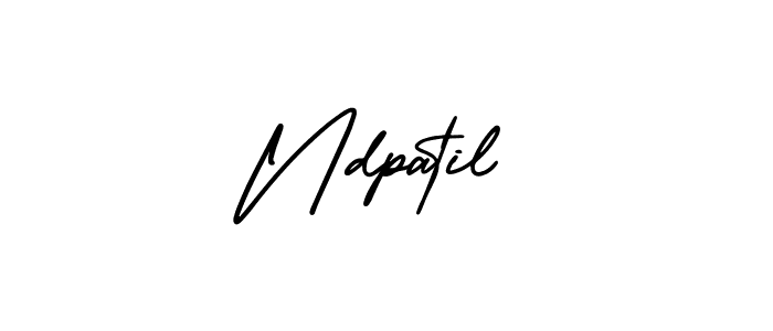 The best way (AmerikaSignatureDemo-Regular) to make a short signature is to pick only two or three words in your name. The name Ndpatil include a total of six letters. For converting this name. Ndpatil signature style 3 images and pictures png