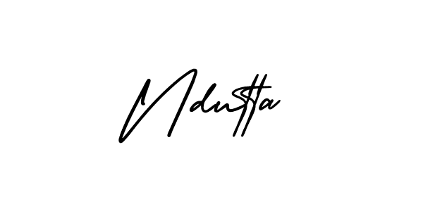 Ndutta stylish signature style. Best Handwritten Sign (AmerikaSignatureDemo-Regular) for my name. Handwritten Signature Collection Ideas for my name Ndutta. Ndutta signature style 3 images and pictures png