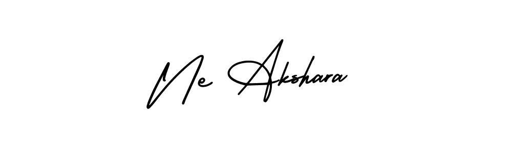 The best way (AmerikaSignatureDemo-Regular) to make a short signature is to pick only two or three words in your name. The name Ne Akshara include a total of six letters. For converting this name. Ne Akshara signature style 3 images and pictures png