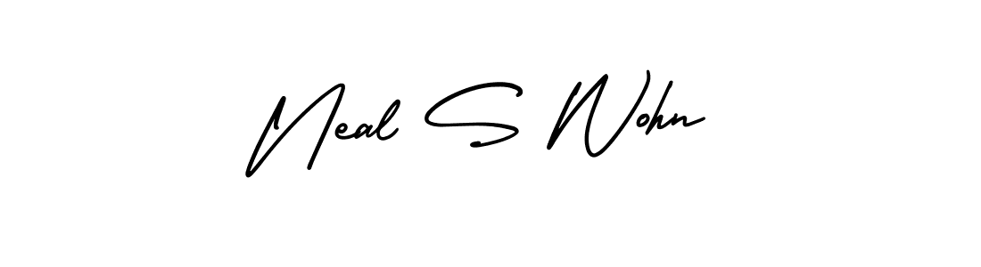 Neal S Wohn stylish signature style. Best Handwritten Sign (AmerikaSignatureDemo-Regular) for my name. Handwritten Signature Collection Ideas for my name Neal S Wohn. Neal S Wohn signature style 3 images and pictures png