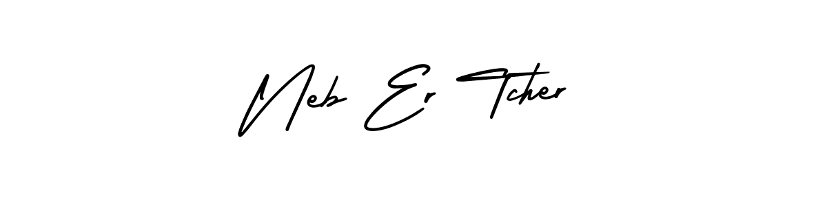 The best way (AmerikaSignatureDemo-Regular) to make a short signature is to pick only two or three words in your name. The name Neb Er Tcher include a total of six letters. For converting this name. Neb Er Tcher signature style 3 images and pictures png