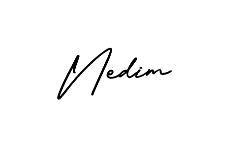 Create a beautiful signature design for name Nedim. With this signature (AmerikaSignatureDemo-Regular) fonts, you can make a handwritten signature for free. Nedim signature style 3 images and pictures png