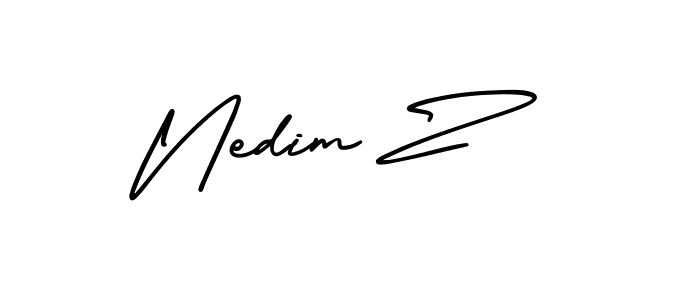 It looks lik you need a new signature style for name Nedim Z. Design unique handwritten (AmerikaSignatureDemo-Regular) signature with our free signature maker in just a few clicks. Nedim Z signature style 3 images and pictures png