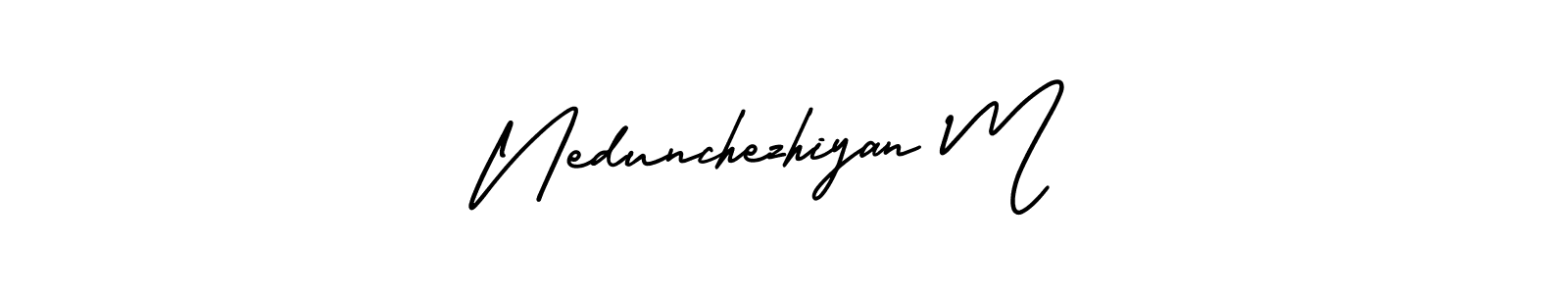 if you are searching for the best signature style for your name Nedunchezhiyan M. so please give up your signature search. here we have designed multiple signature styles  using AmerikaSignatureDemo-Regular. Nedunchezhiyan M signature style 3 images and pictures png