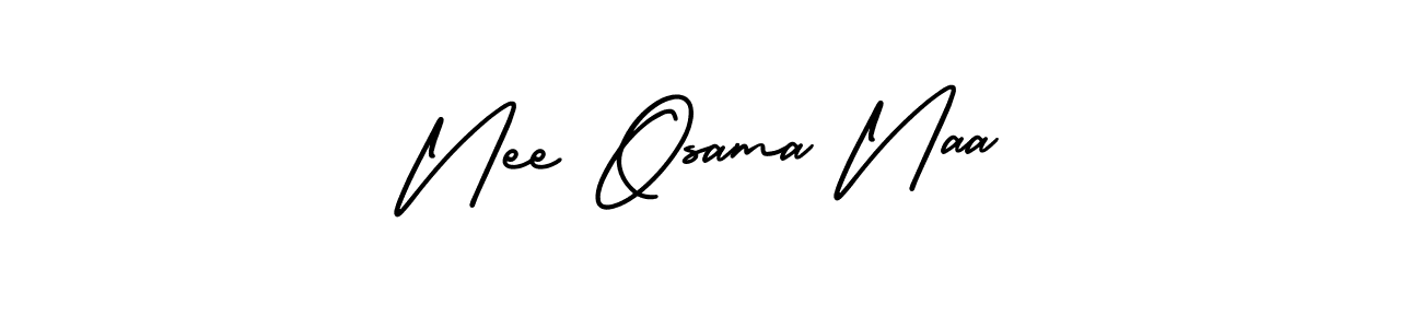 if you are searching for the best signature style for your name Nee Osama Naa. so please give up your signature search. here we have designed multiple signature styles  using AmerikaSignatureDemo-Regular. Nee Osama Naa signature style 3 images and pictures png