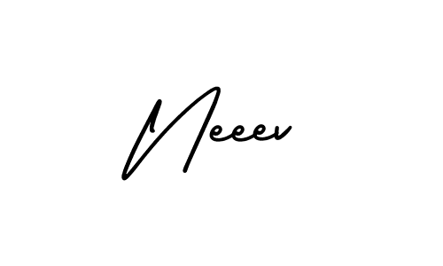 How to make Neeev name signature. Use AmerikaSignatureDemo-Regular style for creating short signs online. This is the latest handwritten sign. Neeev signature style 3 images and pictures png