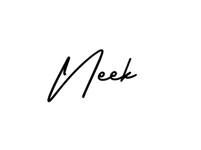 AmerikaSignatureDemo-Regular is a professional signature style that is perfect for those who want to add a touch of class to their signature. It is also a great choice for those who want to make their signature more unique. Get Neek name to fancy signature for free. Neek signature style 3 images and pictures png
