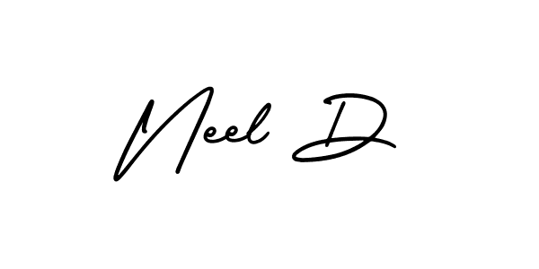 Use a signature maker to create a handwritten signature online. With this signature software, you can design (AmerikaSignatureDemo-Regular) your own signature for name Neel D. Neel D signature style 3 images and pictures png