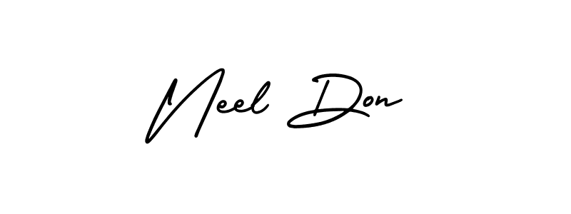 The best way (AmerikaSignatureDemo-Regular) to make a short signature is to pick only two or three words in your name. The name Neel Don include a total of six letters. For converting this name. Neel Don signature style 3 images and pictures png