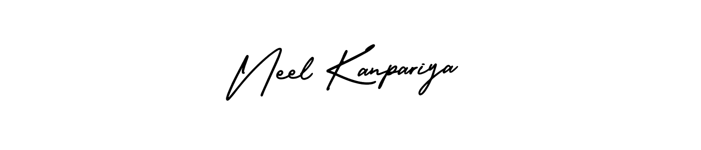 AmerikaSignatureDemo-Regular is a professional signature style that is perfect for those who want to add a touch of class to their signature. It is also a great choice for those who want to make their signature more unique. Get Neel Kanpariya name to fancy signature for free. Neel Kanpariya signature style 3 images and pictures png