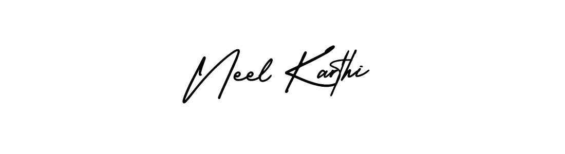 How to Draw Neel Karthi signature style? AmerikaSignatureDemo-Regular is a latest design signature styles for name Neel Karthi. Neel Karthi signature style 3 images and pictures png