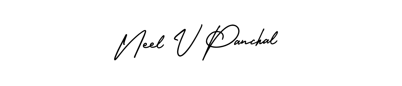 Make a beautiful signature design for name Neel V Panchal. With this signature (AmerikaSignatureDemo-Regular) style, you can create a handwritten signature for free. Neel V Panchal signature style 3 images and pictures png