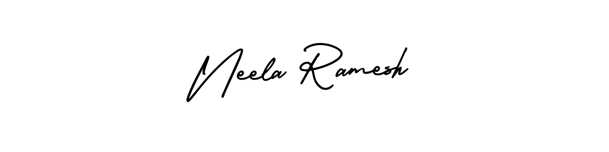 Create a beautiful signature design for name Neela Ramesh. With this signature (AmerikaSignatureDemo-Regular) fonts, you can make a handwritten signature for free. Neela Ramesh signature style 3 images and pictures png