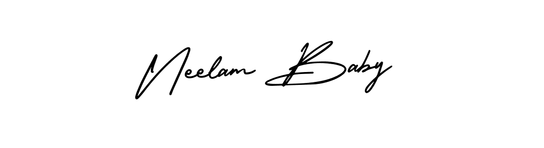 Neelam Baby stylish signature style. Best Handwritten Sign (AmerikaSignatureDemo-Regular) for my name. Handwritten Signature Collection Ideas for my name Neelam Baby. Neelam Baby signature style 3 images and pictures png