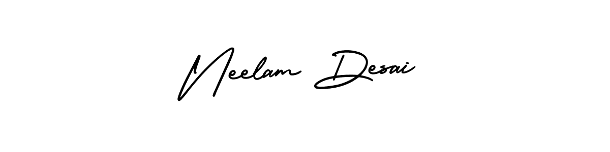 Similarly AmerikaSignatureDemo-Regular is the best handwritten signature design. Signature creator online .You can use it as an online autograph creator for name Neelam Desai. Neelam Desai signature style 3 images and pictures png