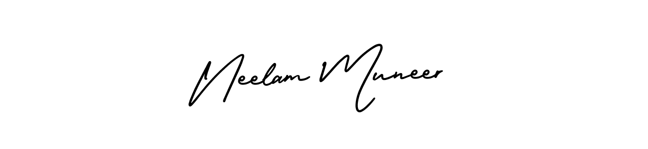It looks lik you need a new signature style for name Neelam Muneer. Design unique handwritten (AmerikaSignatureDemo-Regular) signature with our free signature maker in just a few clicks. Neelam Muneer signature style 3 images and pictures png