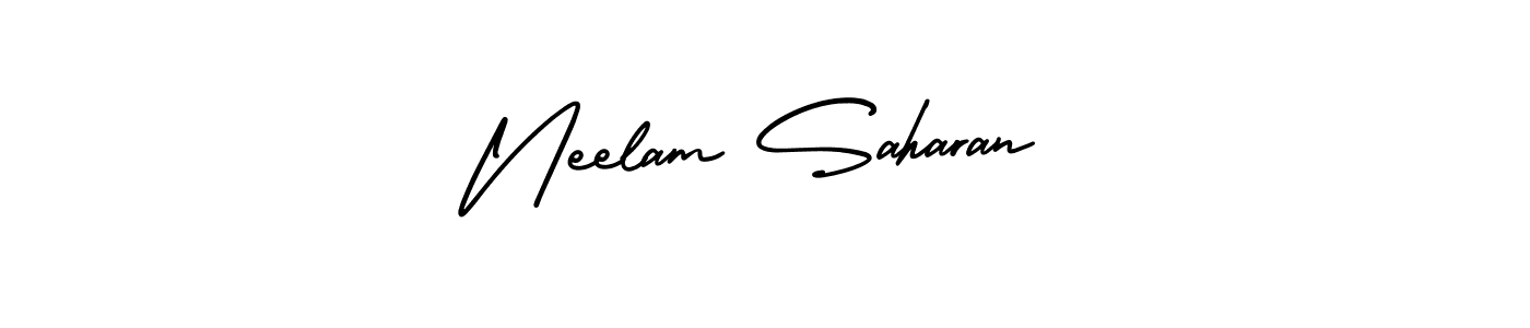 It looks lik you need a new signature style for name Neelam Saharan. Design unique handwritten (AmerikaSignatureDemo-Regular) signature with our free signature maker in just a few clicks. Neelam Saharan signature style 3 images and pictures png