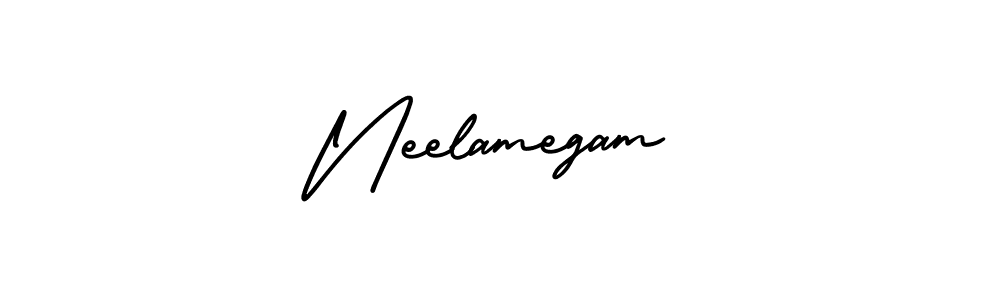 Neelamegam stylish signature style. Best Handwritten Sign (AmerikaSignatureDemo-Regular) for my name. Handwritten Signature Collection Ideas for my name Neelamegam. Neelamegam signature style 3 images and pictures png