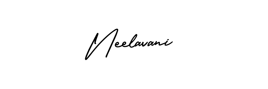 You should practise on your own different ways (AmerikaSignatureDemo-Regular) to write your name (Neelavani) in signature. don't let someone else do it for you. Neelavani signature style 3 images and pictures png