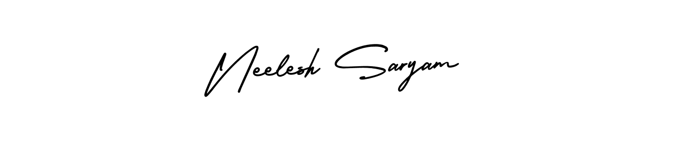 How to make Neelesh Saryam signature? AmerikaSignatureDemo-Regular is a professional autograph style. Create handwritten signature for Neelesh Saryam name. Neelesh Saryam signature style 3 images and pictures png