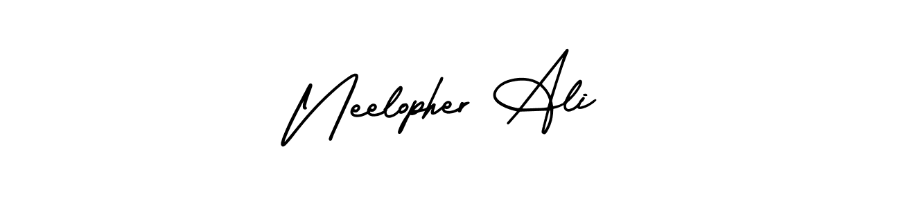 How to make Neelopher Ali name signature. Use AmerikaSignatureDemo-Regular style for creating short signs online. This is the latest handwritten sign. Neelopher Ali signature style 3 images and pictures png