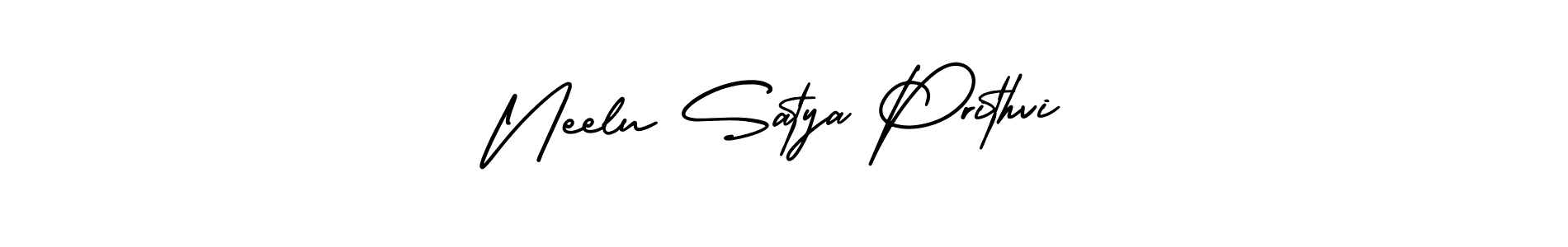 It looks lik you need a new signature style for name Neelu Satya Prithvi. Design unique handwritten (AmerikaSignatureDemo-Regular) signature with our free signature maker in just a few clicks. Neelu Satya Prithvi signature style 3 images and pictures png