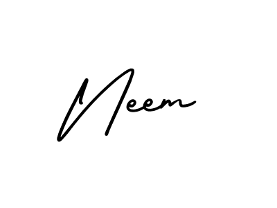 Make a beautiful signature design for name Neem. With this signature (AmerikaSignatureDemo-Regular) style, you can create a handwritten signature for free. Neem signature style 3 images and pictures png