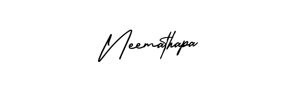 Design your own signature with our free online signature maker. With this signature software, you can create a handwritten (AmerikaSignatureDemo-Regular) signature for name Neemathapa. Neemathapa signature style 3 images and pictures png
