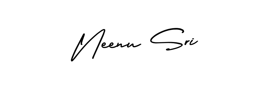 The best way (AmerikaSignatureDemo-Regular) to make a short signature is to pick only two or three words in your name. The name Neenu Sri include a total of six letters. For converting this name. Neenu Sri signature style 3 images and pictures png
