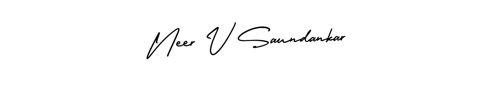 It looks lik you need a new signature style for name Neer V Saundankar. Design unique handwritten (AmerikaSignatureDemo-Regular) signature with our free signature maker in just a few clicks. Neer V Saundankar signature style 3 images and pictures png