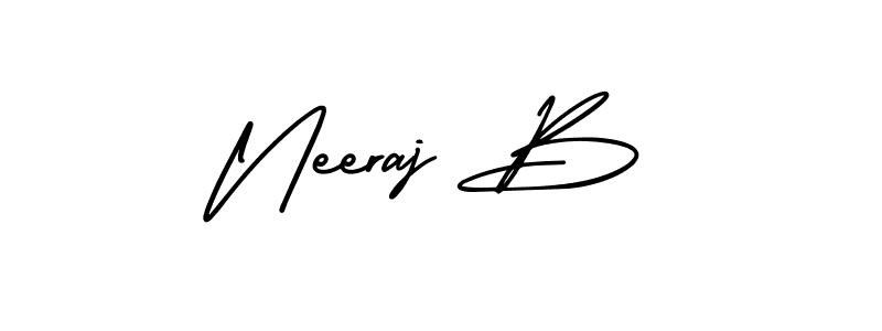 Use a signature maker to create a handwritten signature online. With this signature software, you can design (AmerikaSignatureDemo-Regular) your own signature for name Neeraj B. Neeraj B signature style 3 images and pictures png