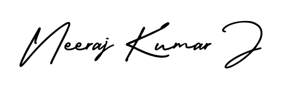 Give your name Neeraj Kumar J an exquisite flair with the AmerikaSignatureDemo-Regular script font. Ideal for contracts, resumes, and formal letterheads. Neeraj Kumar J signature style 3 images and pictures png