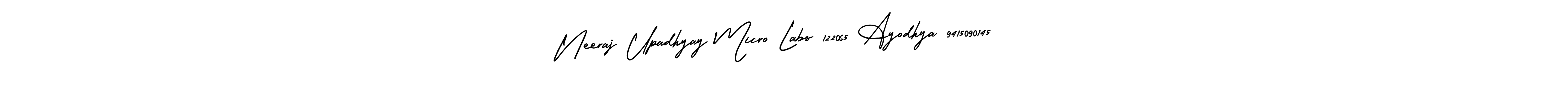 You should practise on your own different ways (AmerikaSignatureDemo-Regular) to write your name (Neeraj Upadhyay Micro Labs 122065 Ayodhya 9415090145) in signature. don't let someone else do it for you. Neeraj Upadhyay Micro Labs 122065 Ayodhya 9415090145 signature style 3 images and pictures png