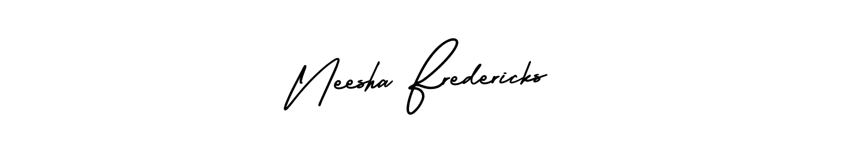 How to make Neesha Fredericks signature? AmerikaSignatureDemo-Regular is a professional autograph style. Create handwritten signature for Neesha Fredericks name. Neesha Fredericks signature style 3 images and pictures png