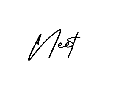 The best way (AmerikaSignatureDemo-Regular) to make a short signature is to pick only two or three words in your name. The name Neet include a total of six letters. For converting this name. Neet signature style 3 images and pictures png