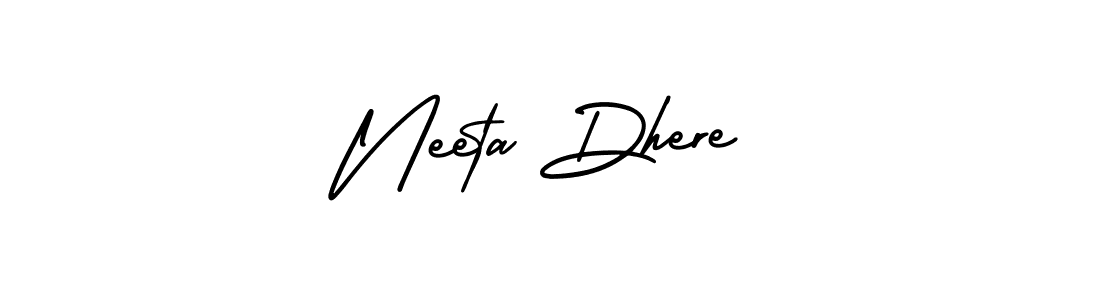 This is the best signature style for the Neeta Dhere name. Also you like these signature font (AmerikaSignatureDemo-Regular). Mix name signature. Neeta Dhere signature style 3 images and pictures png