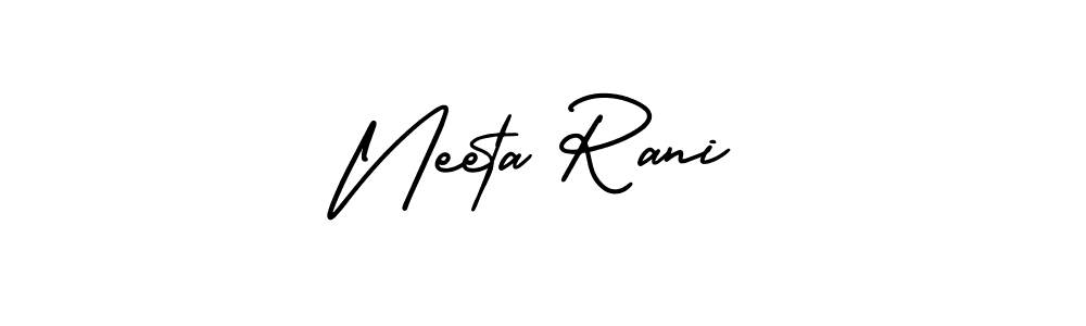 It looks lik you need a new signature style for name Neeta Rani. Design unique handwritten (AmerikaSignatureDemo-Regular) signature with our free signature maker in just a few clicks. Neeta Rani signature style 3 images and pictures png