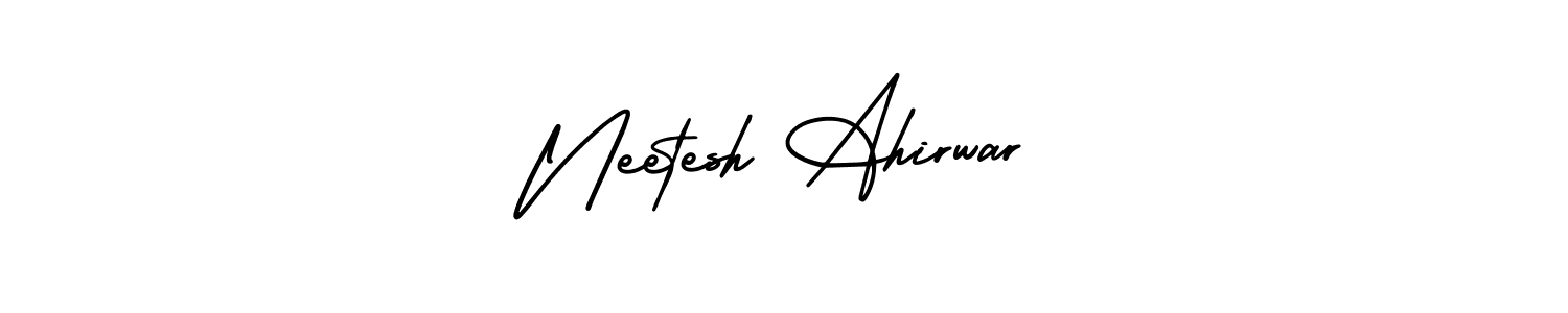 if you are searching for the best signature style for your name Neetesh Ahirwar. so please give up your signature search. here we have designed multiple signature styles  using AmerikaSignatureDemo-Regular. Neetesh Ahirwar signature style 3 images and pictures png