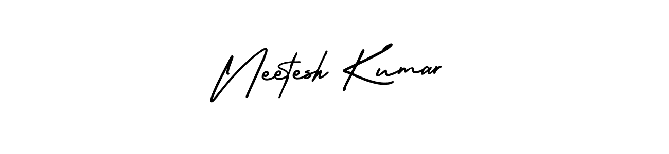 You should practise on your own different ways (AmerikaSignatureDemo-Regular) to write your name (Neetesh Kumar) in signature. don't let someone else do it for you. Neetesh Kumar signature style 3 images and pictures png