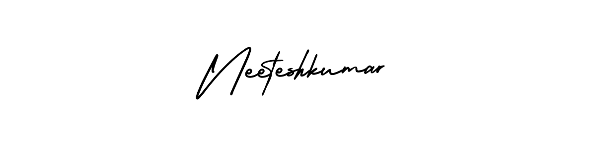 AmerikaSignatureDemo-Regular is a professional signature style that is perfect for those who want to add a touch of class to their signature. It is also a great choice for those who want to make their signature more unique. Get Neeteshkumar name to fancy signature for free. Neeteshkumar signature style 3 images and pictures png