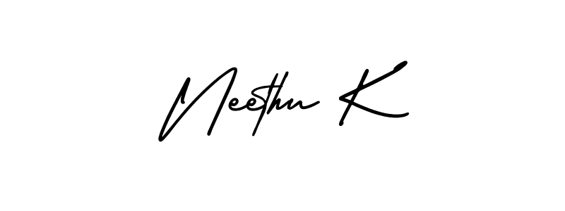 if you are searching for the best signature style for your name Neethu K. so please give up your signature search. here we have designed multiple signature styles  using AmerikaSignatureDemo-Regular. Neethu K signature style 3 images and pictures png